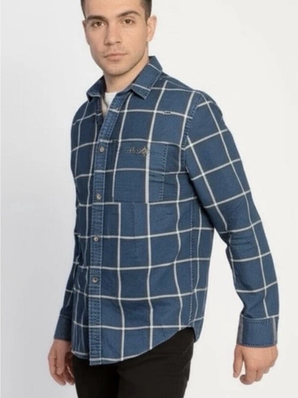 Abercrombie & Fitch Mens Plaid Flannel Button Up Shirt Size M Moose Logo